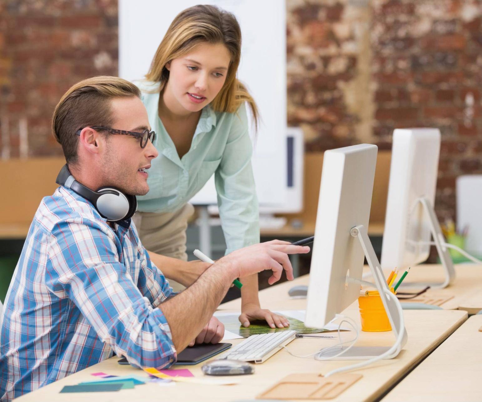 Business owners collaborating on their directory listing